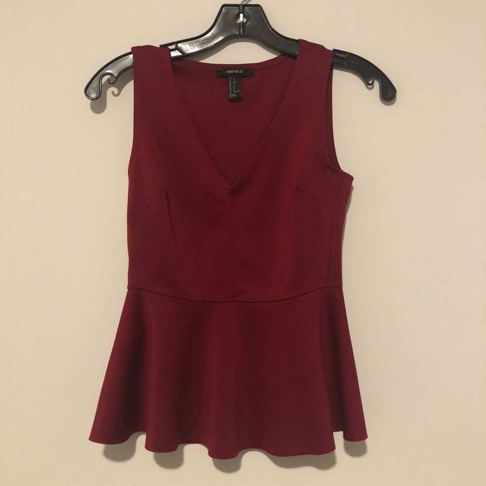 Forever 21 Red Peplum Top
